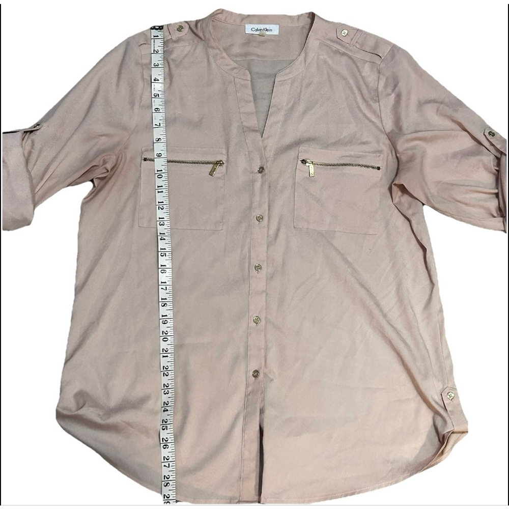 Women's Calvin Klein Button-Down Top Size L Pink - Picture 2 of 6